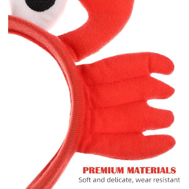 Kisangel Plush Crayfish Headband with Claws - Ocean Animal Photo Booth Props for Cosplay Party Role Play