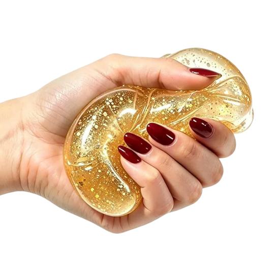 Yousheng 1/4Pcs Clear Glitter Dumpling Squeeze Toy, Soft Steamed Bun Stress Relief Toy, Hand Exercise Relaxation Tool for Kids Adults