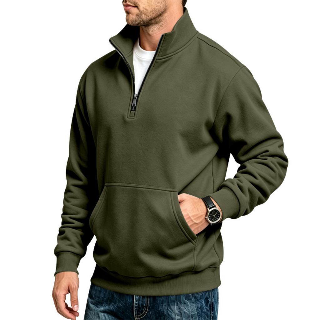 Men's Casual Half Zip Sweatshirt with Stand Collar for Everyday Wear