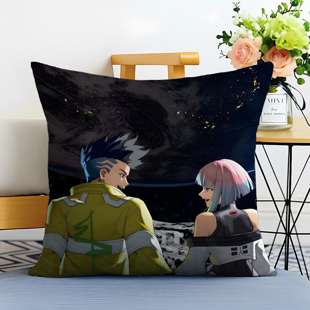 

CCyberpunk Edgerunner Cushion Cover Washable Linen Pillowcase Soft for Sofa Bed Cozy Home Room Decor 30x30cm