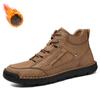Fashion Classic Genuine Leather Winter Boots for Men Outdoor Shoes for Mountain Trekking Warm Handmade Retro Boot Leisure Hiking