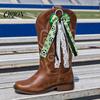 Stiefelanhänger mit Schlaufe 2 Stück Schleifenband für Cowgirl-Stiefel, Damen Satin Western Dekorationen Hängering, Universelles Dekorationszubehör