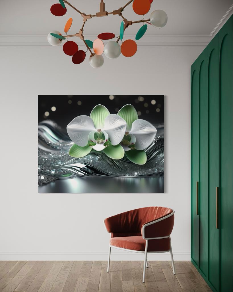 Canvastryck, Orkidéabstraktion