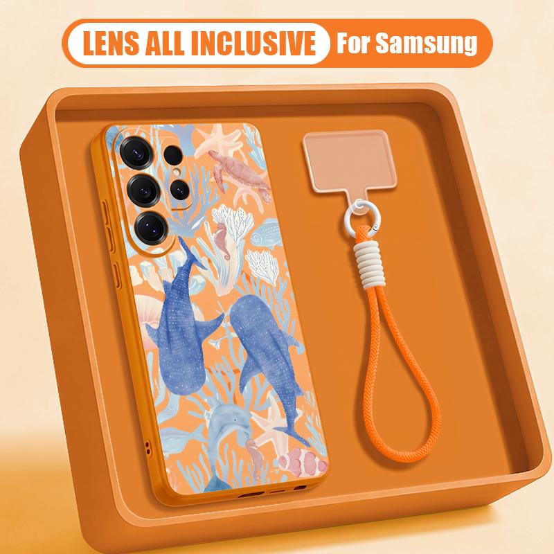 Blue and White Surfing Wave Case For Samsung S26 Ultra S25 FE S24 S24 Plus A57 A37 A17 A56 A36 A16 A55 A35 A15 A54 5G Hybrid Magnetic Matte Cover