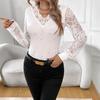 DAFIFY Women's Fashion Casual Spring Autumn Solid Color Print Long Sleeve V-Neck Blouses & Shirts
