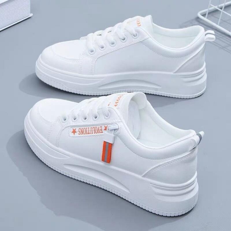 Versatile Real Soft Leather Little White Shoes Women's 2025 Spring and Autumn New Flat-soled Heightening Casual Sports Board Shoes