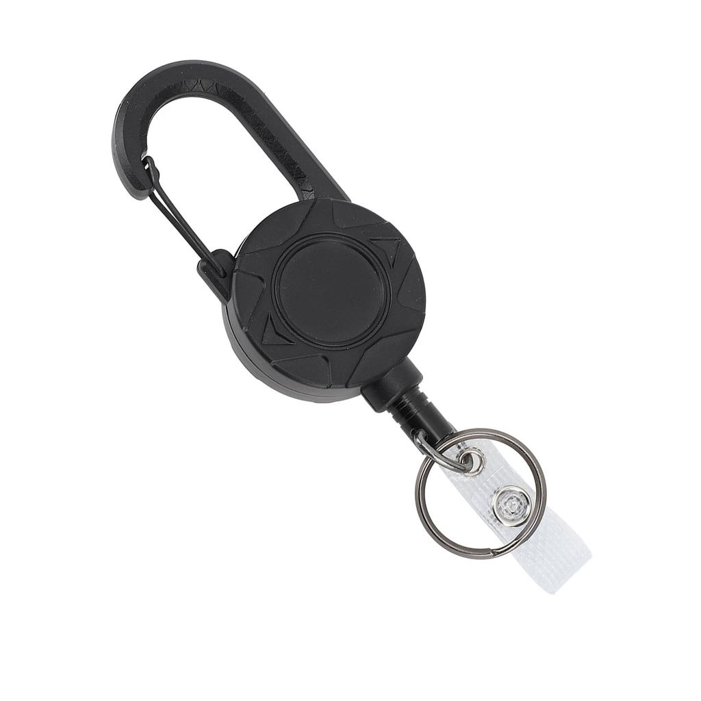 Retractable Keychain Stainless Steel Wire and ABS Magnetic Good Load Bearing 1mm Thick Multitool Buckle Badge Holder