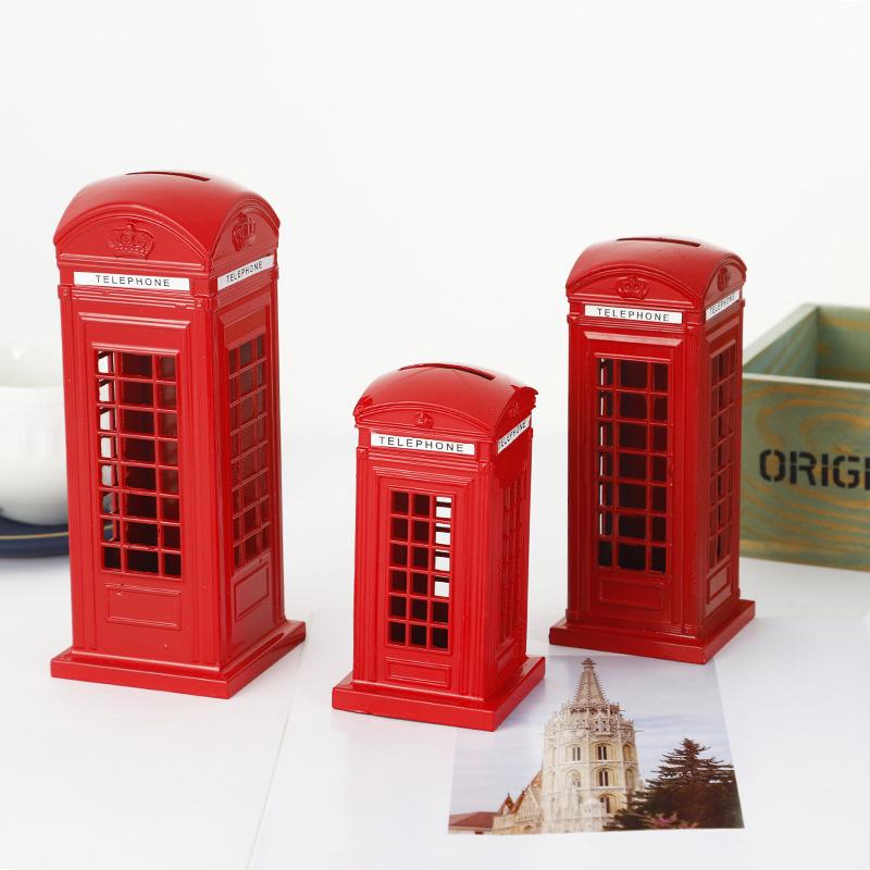 

Retro British Phone Booth Money Box and Photography Prop 13CM Tall