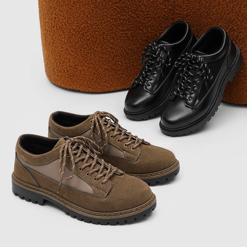 Americké retro boty niche high-end derby platforma nízké kožené boty ležérní Z