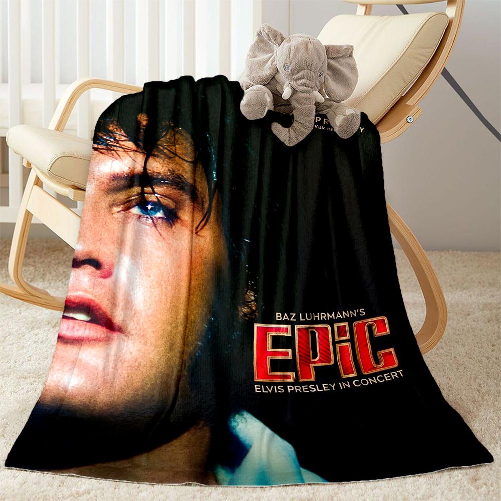 Elvis Presley's Musical Journey Blanket Durable Comfort Great for Livingroom Picnics Chair for All Occasions Playful Design