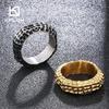 8MM Vintage Knockout Point Pipe Men's Ring Punk Stainless Steel Polygonal Finger Ring Personalized Trendy Jewelry Gift