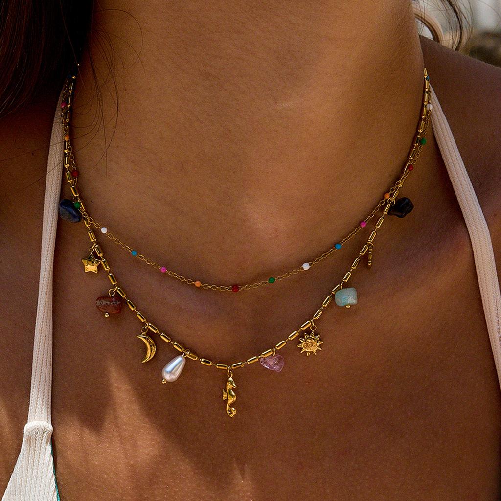 Titanium Steel Pearl Necklace - Luxurious and High-end Collar Chain - Titanium Steel Jewelry for Women