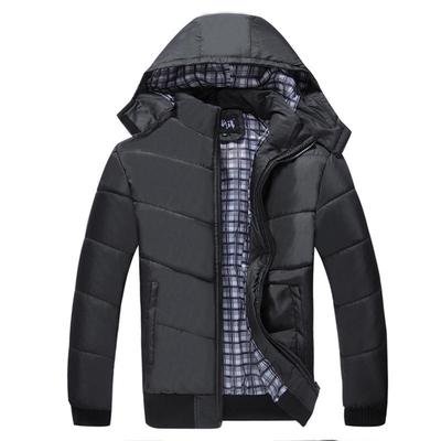 Autumn Winter Men's Cotton Coat Thick Warm Comfortable Hooded Cotton Suit Plus Size Down Coat