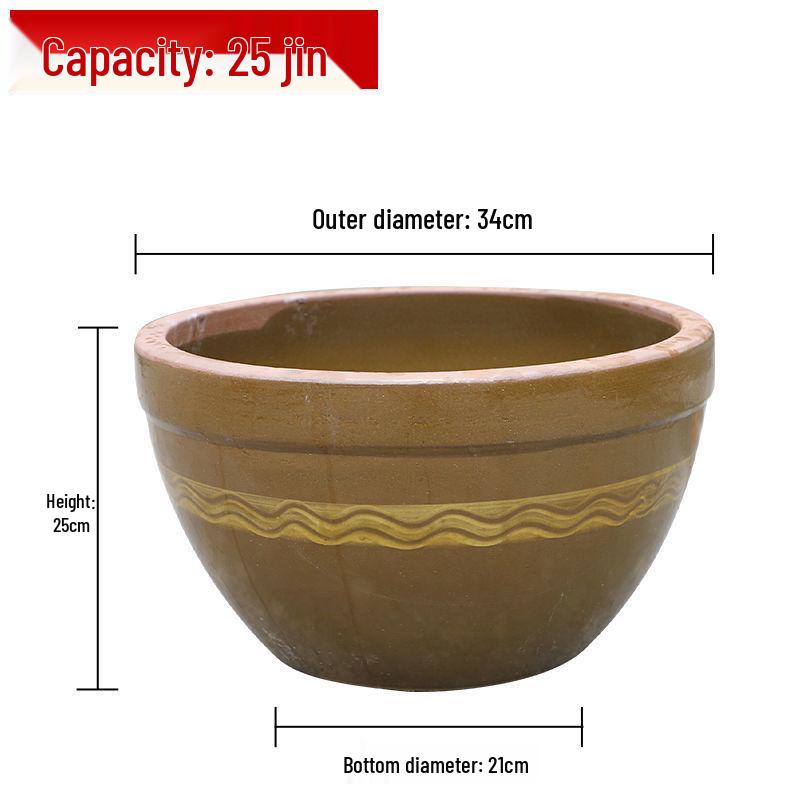 Traditional Ceramic Water Jar for Pickling, Rice Wine Fermentation, or Flour Storage