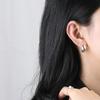 Mon Choix Silver Bold Ring One-Touch Earrings