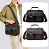 Korean Style Men's Multifunctional Large Capacity Briefcase and Retro Shoulder Handbag