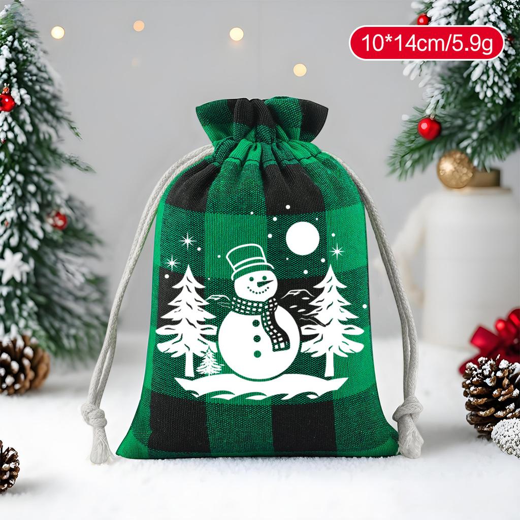 Christmas Gift Bag Eco-Friendly Candy Storage Bag Christmas Drawstring Pouch Festive Jewelry Packaging Bag For Christmas Party