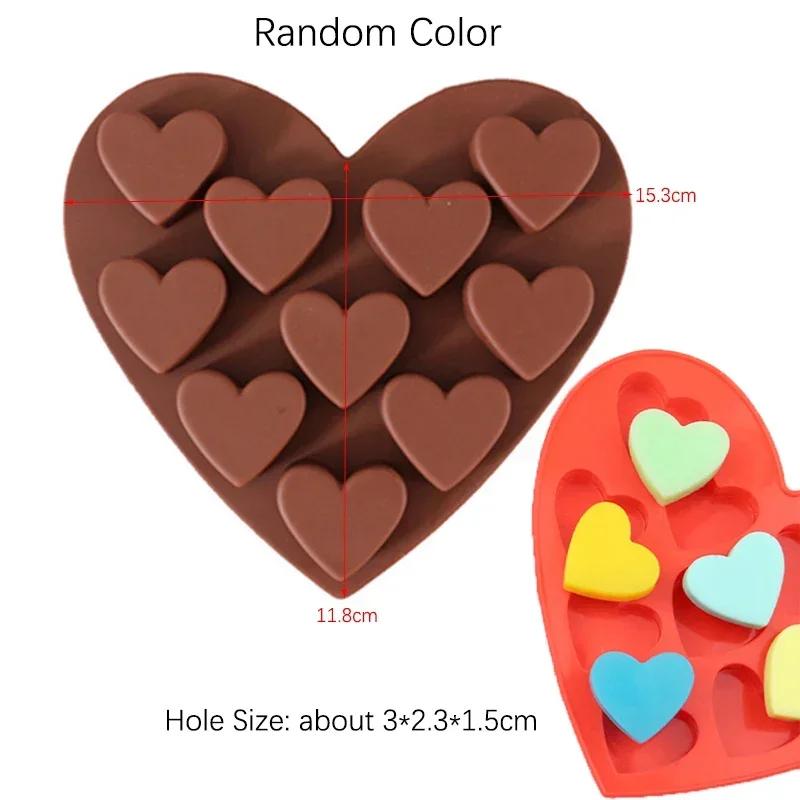 Heart-shape Silicone Mold for Baking Pan Patisserie Candy Bar Chocolate Mould DIY Wedding Gift Epoxy Resin Molds Kitchen Supply