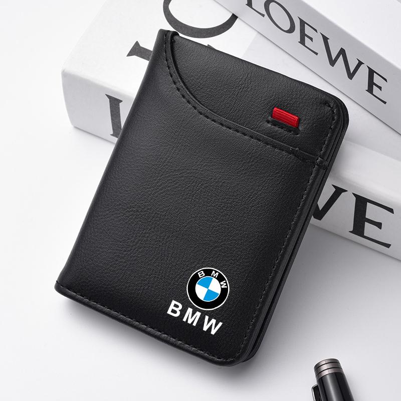 Car Wallet ID Credit Card Purse Multifunctional Leather Accessories For BMW X1 X3 X4 X5 F15 F16 G30 7 Series G11 F48 F39 sticker pzcr42