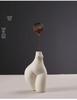 Nordic White Ceramic Human Body Art Vase - Decorative Sculpture for Home