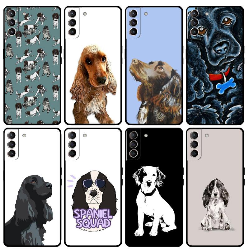 Cartoon Cocker Spaniel Case For Samsung Galaxy S20 S21 FE S22 Plus S23 Ultra S8 S9 S10 Plus Note 10 20 Ultra Cover