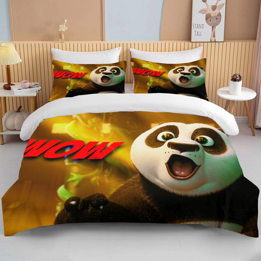 10 sizes CutePanda Bedding 3 Piece Set king size double bed bedding set microfiber or polyester duvet cover set  bedroom bed set