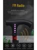 Smart Multi-Functional Telescopic Cane with Radio, Non-Slip Grip, LED Light, and Four-Legged Aluminum Alloy Base for Seniors.