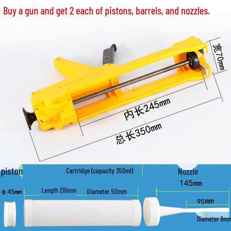 Reusable Universal Manual Rebar Adhesive Caulking Gun