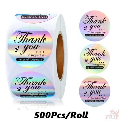 500Pcs/Roll Laser Thank You Kids Rewards Stickers - DIY Scrapbooks Album Decor Sealing Label Decals