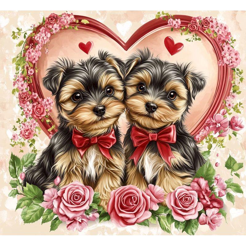 5D Diamond Mosaic Full Round Dogs Cross Stitch DIY Diamond Embroidery Sale Animals Rhinestones Pictures Diamond Art