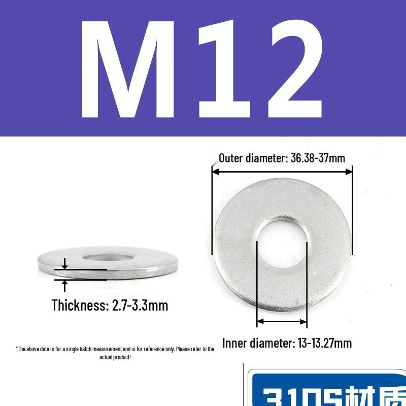 2520/310S Heat-Resistant Stainless Steel Wide Flat Washer Spacer M5-M30