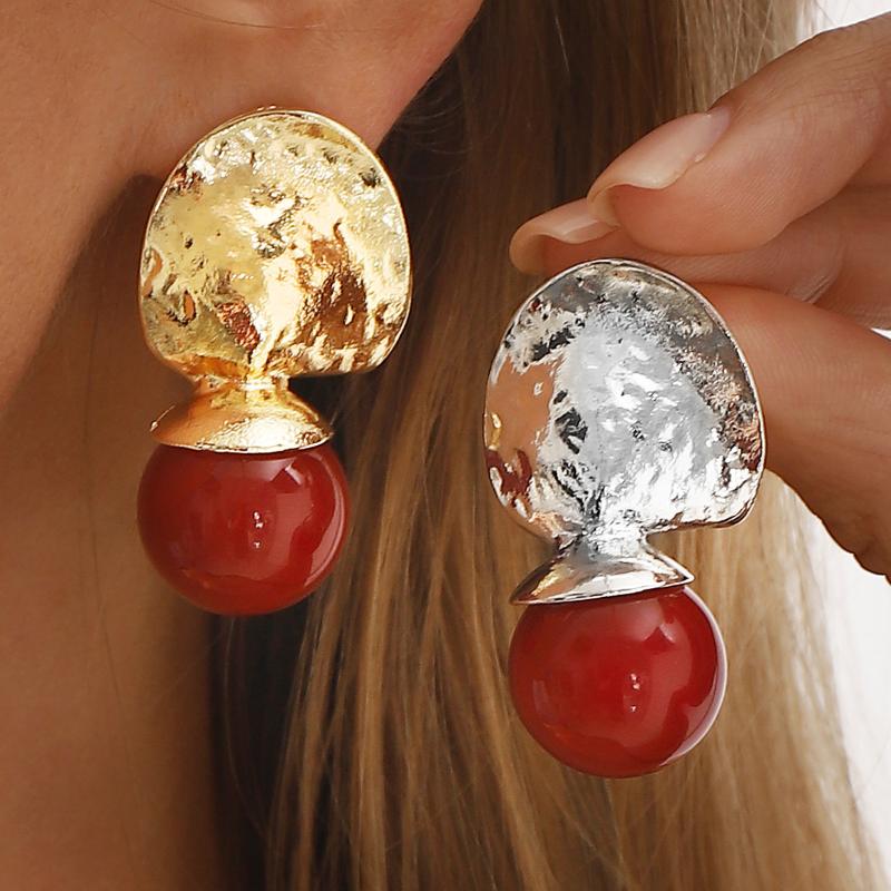 2026 Nieuwe Mode Klassieke Geometrische Onregelmatige Statement Oorbellen Voor Vrouwen Vintage Etnische Rode Kralen Oorbellen Sieraden Cadeau