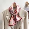 Long Skinny Neckerchief Hair Scarf For Women Fashion Floral Print Headband Silk Feel Satin Hairbands Tie Scarves Female 150cm