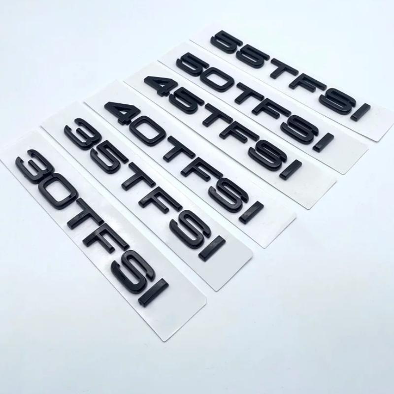 Lettere Nero Lucido 30TFSI 35TFSI 40TFSI 45TFSI 50TFSI 55TFSI Numeri Emblema Per Audi A1 A3 A4 A5 A6 A7 A8 Q2 Q3 Q5 Q7 Q8 S7