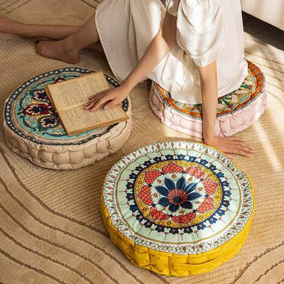 New Ethnic Style Floor Mat Cotton Linen Seat Cushion Decor Meditation Seat Cushion Office Dormitory Cushion Round Chair Cushions