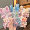 8pcs/set Cute Cartoon Rabbit Ear Hairpin Fabric Embroidery Flower Bowknot Hair Clips Girls Headwear Hair Accessories