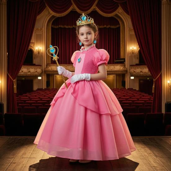 Kinder Prinsessenjurk Kostuum Lichtgewicht Polyester Jurk Podiumoptreden En Dagelijkse Kleding Outfit voor Halloween Cosplay Verjaardagsfeest