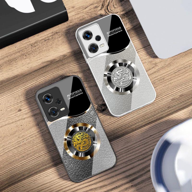 Glücksbringer Ring für Xiaomi 14 Ultra 13 Lite Redmi Note 13 11 Pro 12 Plus Poco X6 3 Pro F4 6 GT Gehärtetes Glas Handyhülle