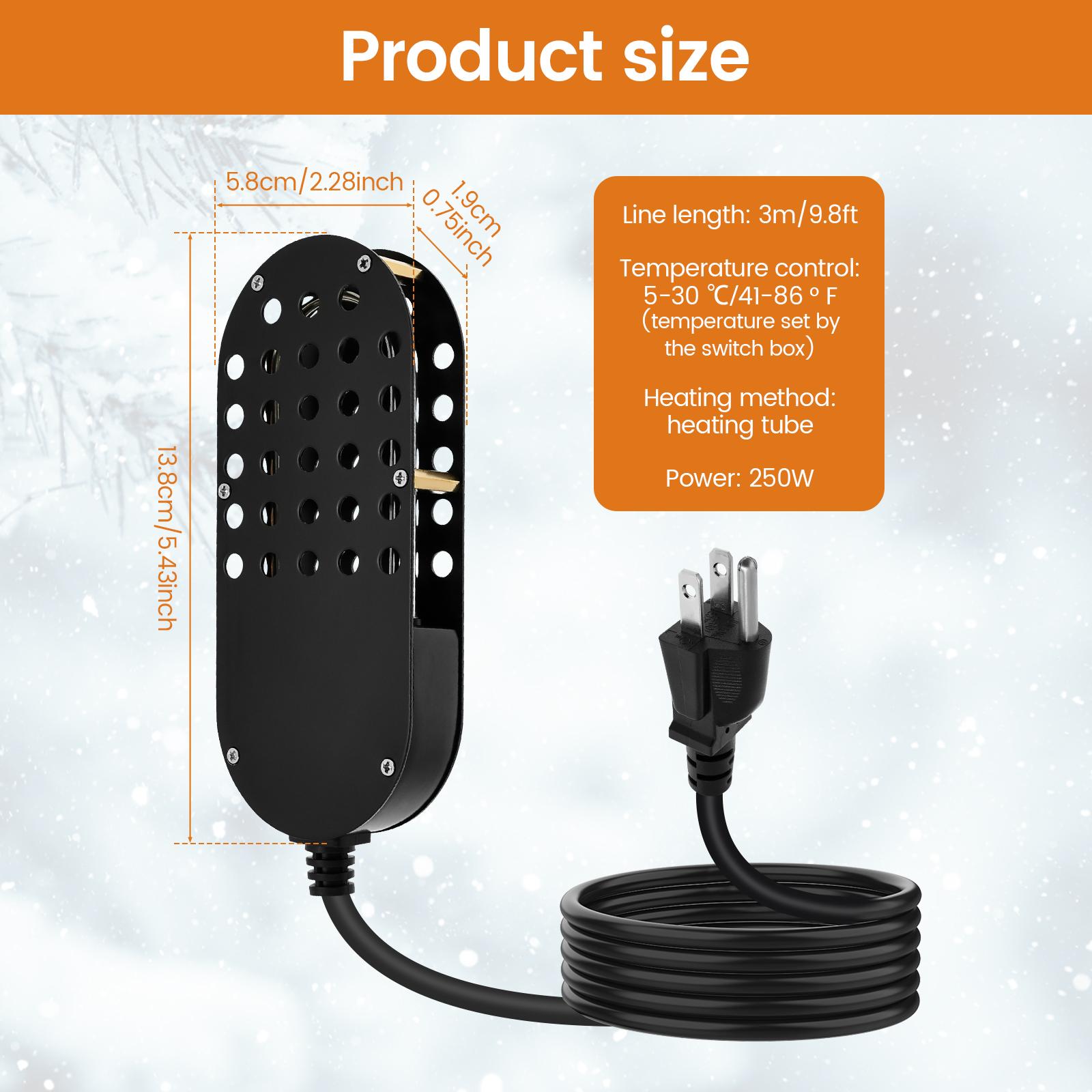 Подогреватель для поилки птиц, антиобледенитель, автоматический терморегулируемый антиобледенитель для поилки птиц, литой алюминиевый нагреватель 250 Вт для лошадей, коров