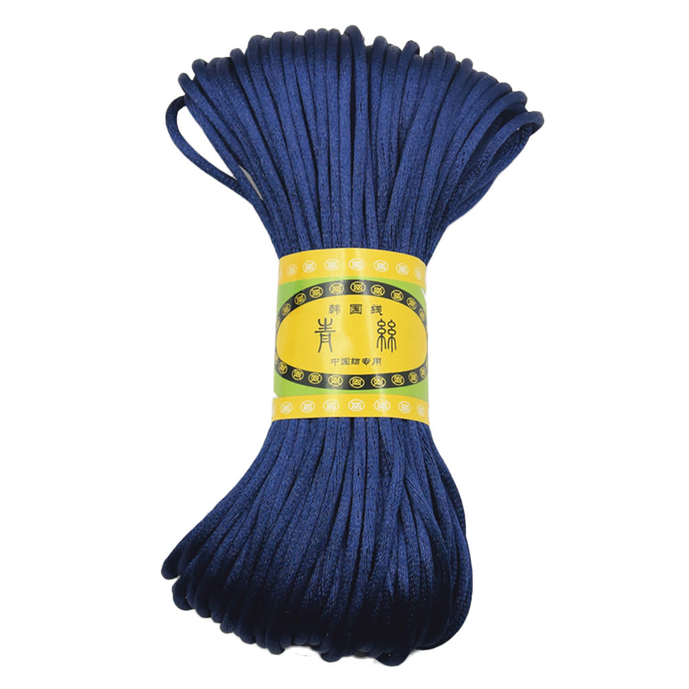 3mm 20M Chinese Knot Satin Nylon Braided Cord Macrame Beading Rattail Cords Multi-colored