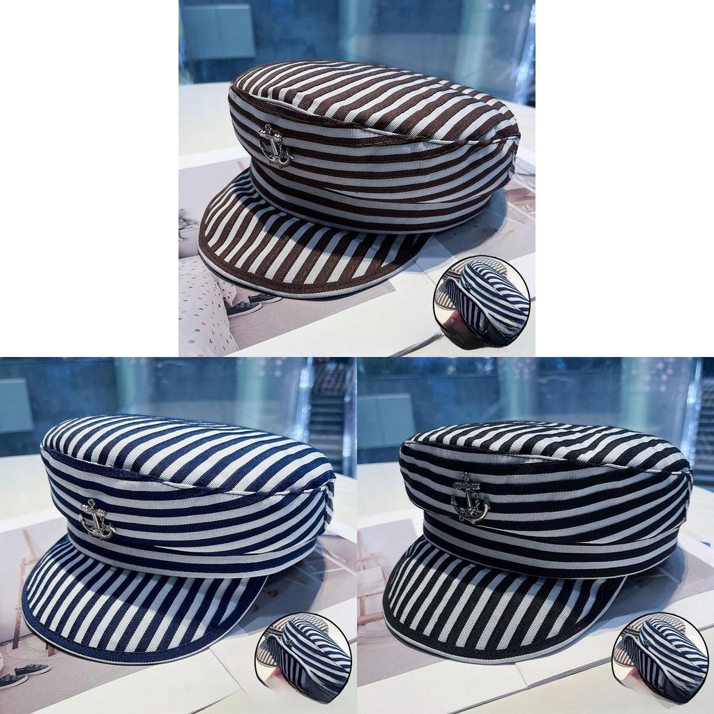 Classic Captain Hat With Adjustable Fit Cotton Polyester For Outdoor Sun Shade