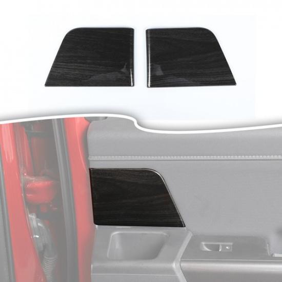 Interior Rear Door Handles Panel Trim Cover For Ford F150 + Black Wood Grain