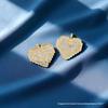 Copper Micro-Inlaid Zircon Heart Stud Earrings: Fashionable European and American Women's Style.