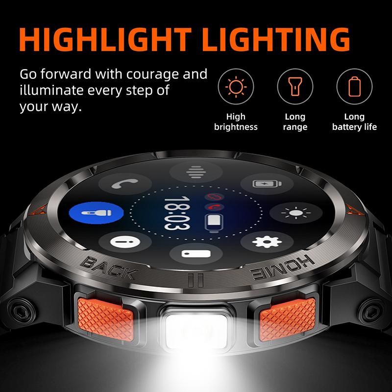 Smart Watch Bluetooth Call GPS Positioning Compass Flashlight Heart Rate Blood Pressure Waterproof Watch