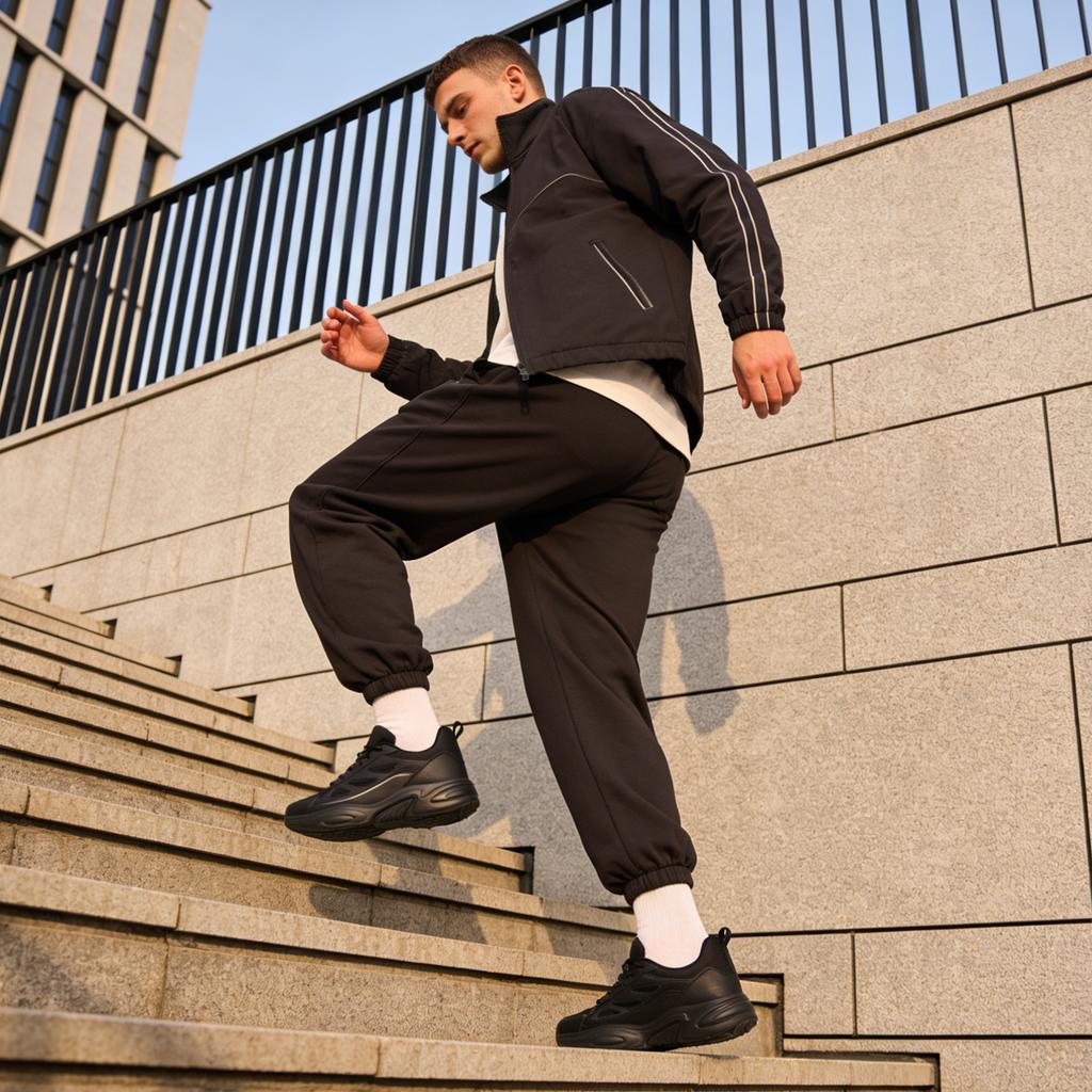 TUINANLE Bequeme dicke Sohle Unisex Paare klobige Sneaker neue trendige schwarze Mode vielseitig Outdoor Freizeit Sportschuhe