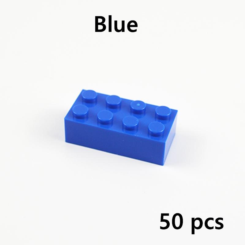 DIY Building Blocks 2X4 Dots Thick Bricks 50pcs 9 color Educational Creative Bulk Brick Compatible With 3001 Toys Classic Parts