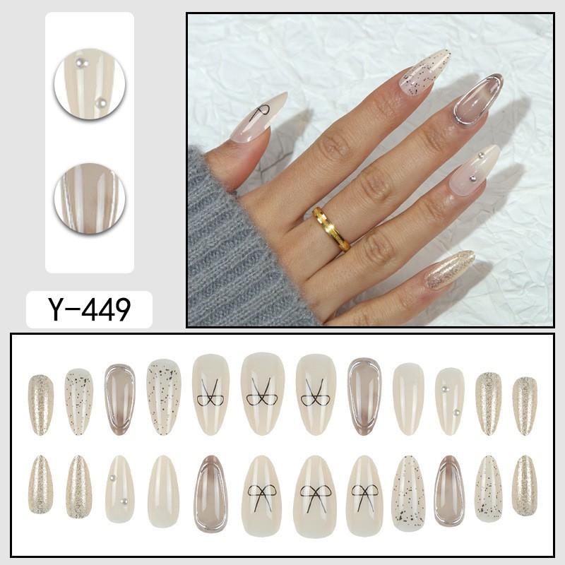 Short Press-On Nails Set With Floral Design Minimalist False Women Wearable Nail Tips In Multiple Colors