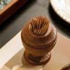 Retro Ebony Wood Toothpick Holder Simple Cotton Swab Storage Jar  Hotel