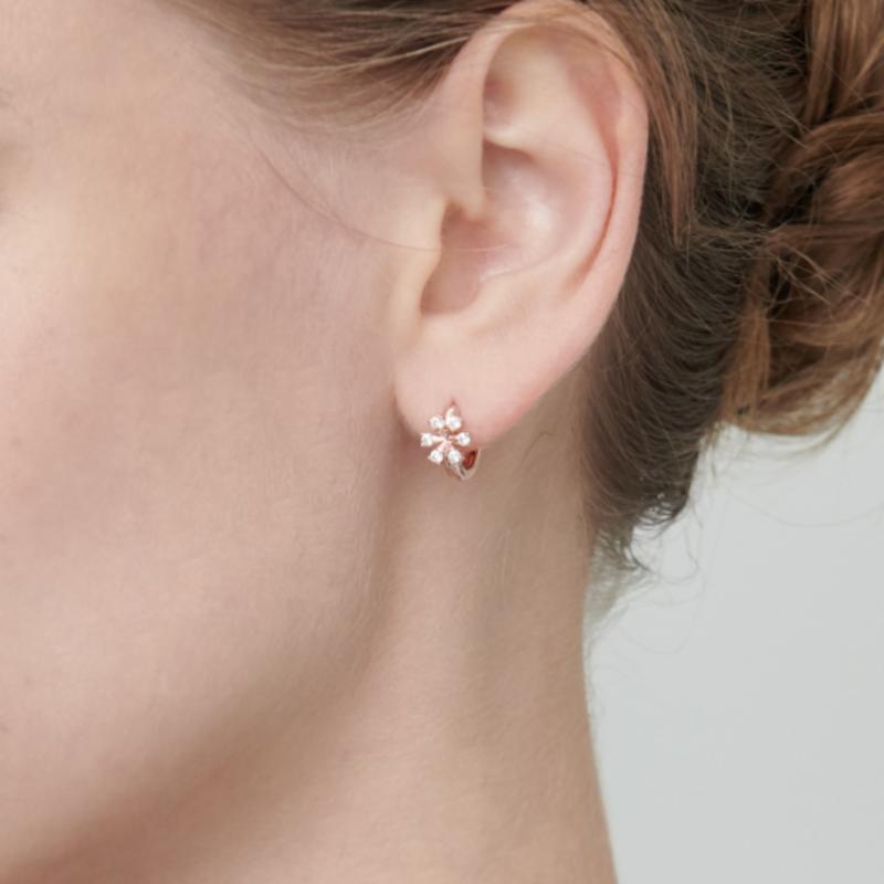 CRANNE 14K Snöflinga En-trycksörhängen (Guldfylld) C24EGF105