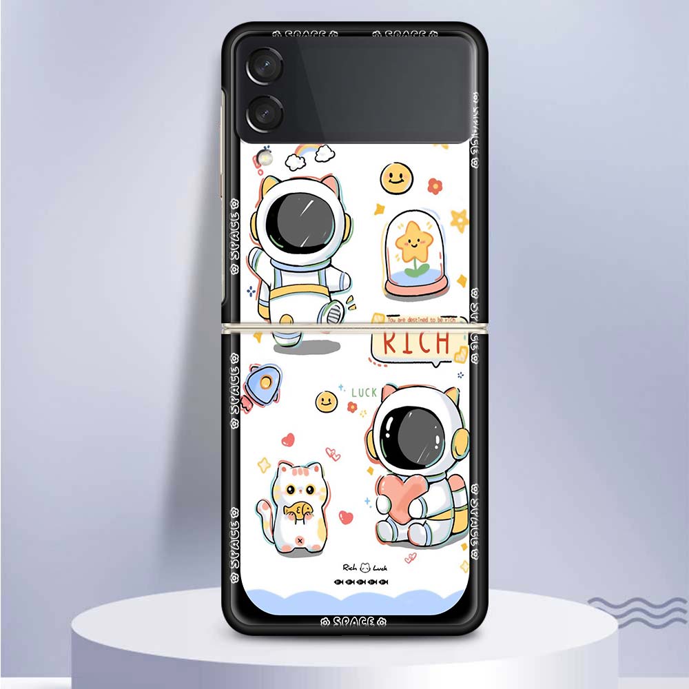 Weltraum-Astronauten-Handyhülle Für Samsung Galaxy Z Flip6 Flip3 Flip4 Flip5 PC Harter Kunststoff Z Flip 6 5 4 3 5G Fundas Hülle Coque Gal
